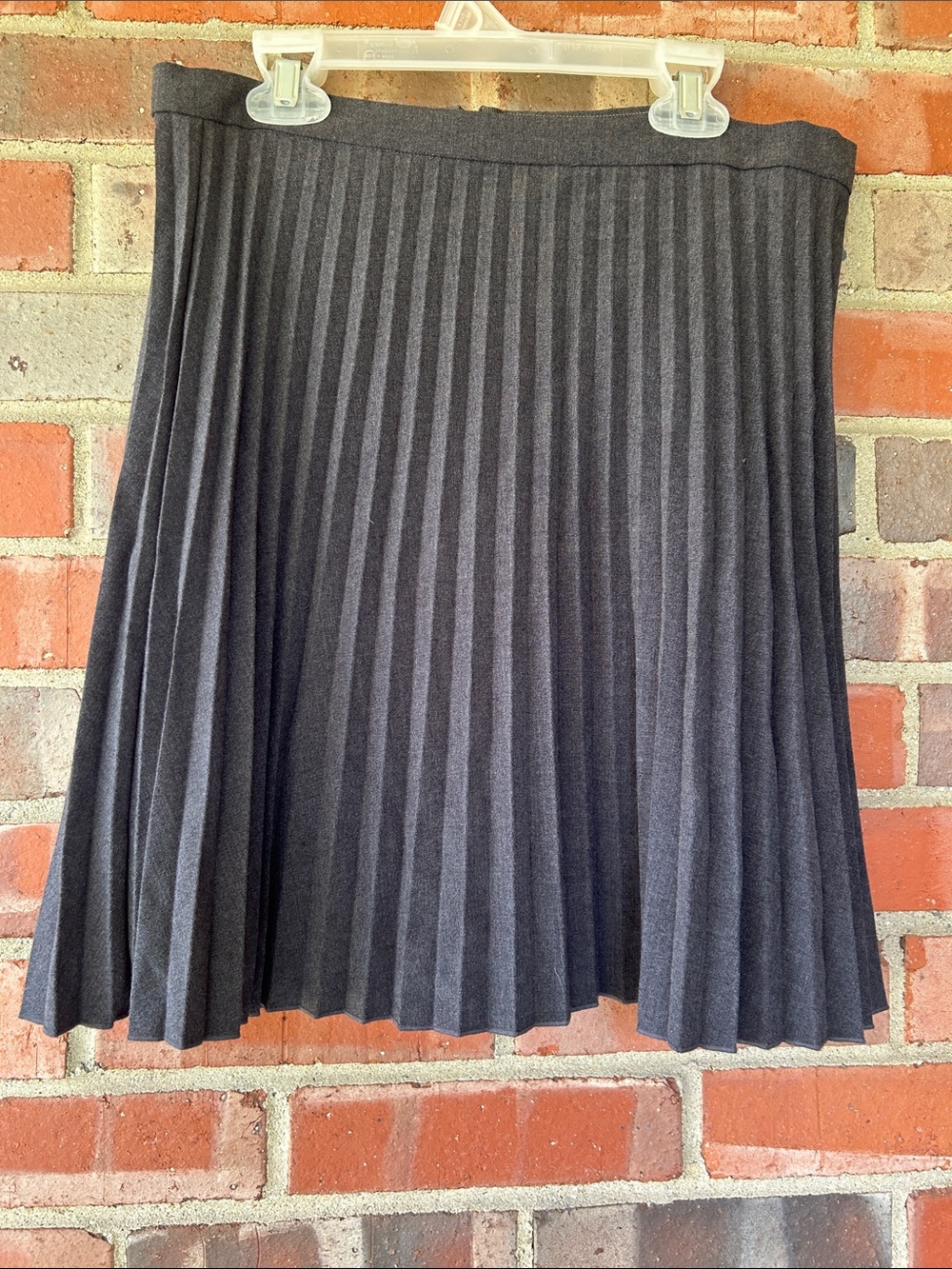 J. Crew Dark Charcoal Pleated Midi Skirt